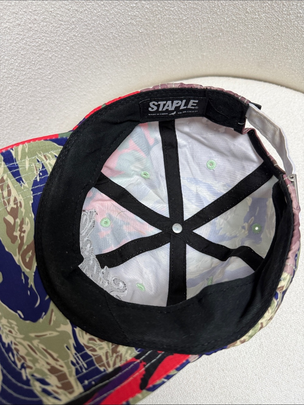 Staple Multi-Color Camo Script Logo Cap - Picture 6 of 7